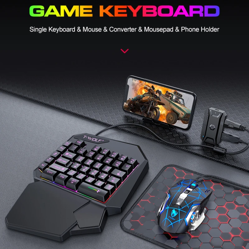 T-WOLF TF900 Juego de trono de - Gaming Keyboard Mini reseña y precio