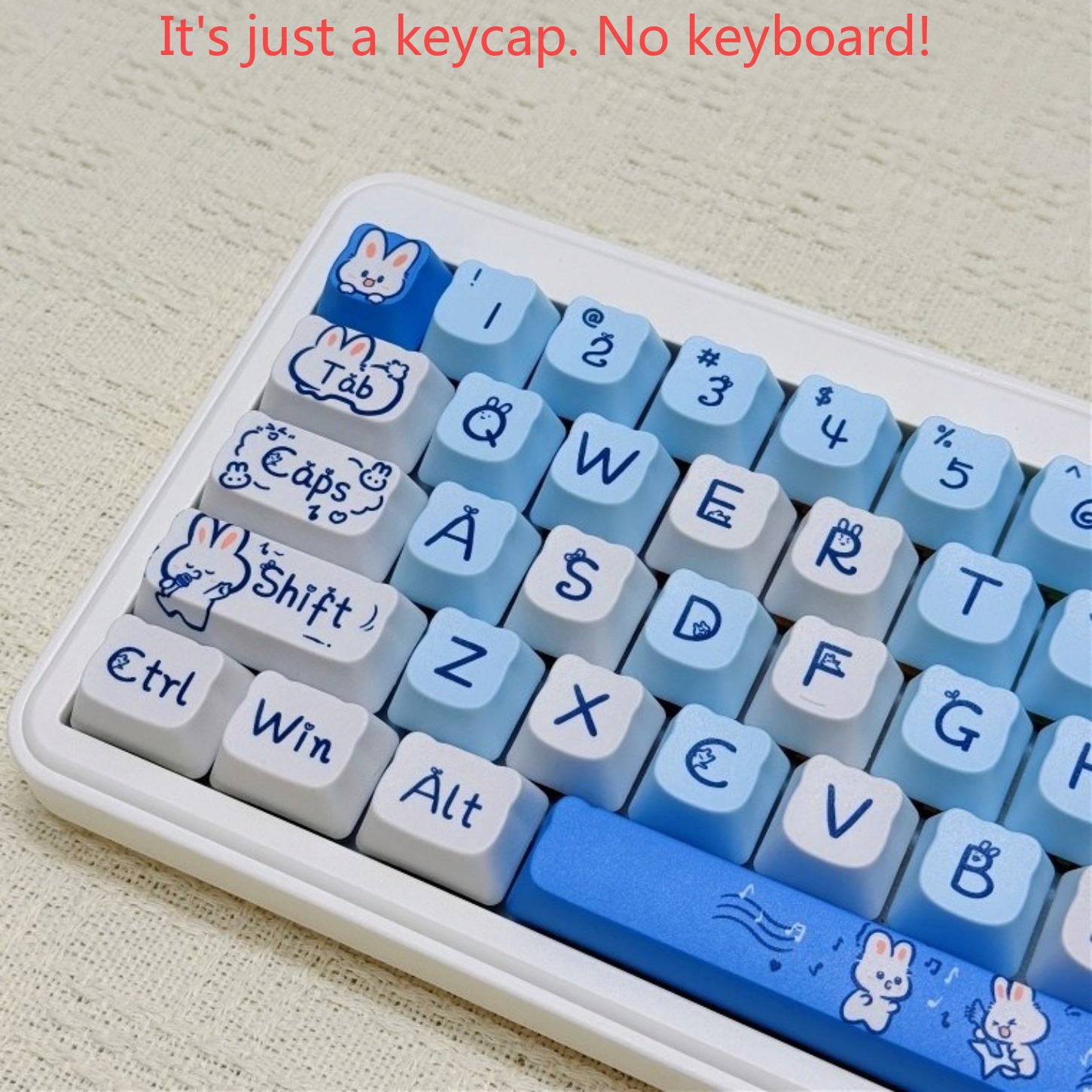 Teclas con diseño de conejo az - Keyboard Gaming Blue Switch reseña y precio