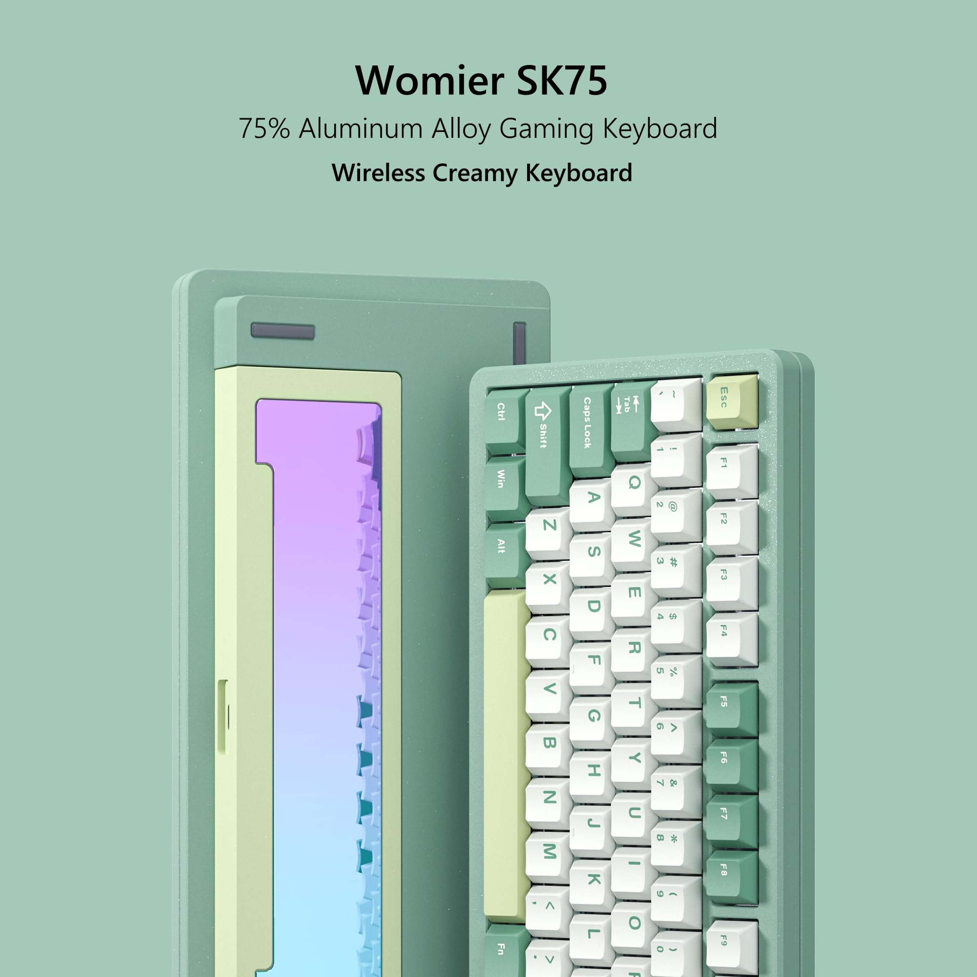 WOMIER SK75 inalámbrico de alu - Gaming Keyboard Hot Swappable reseña y precio