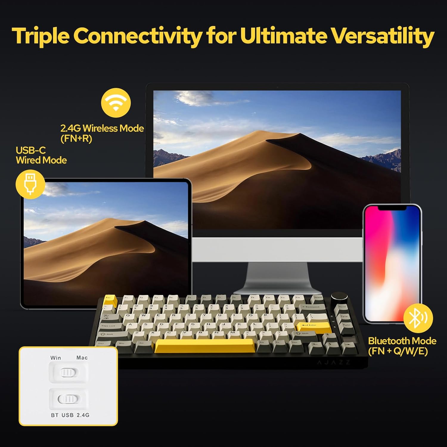 Teclado mecánico inalámbrico A - Gaming Keyboard Hot Swappable reseña y precio