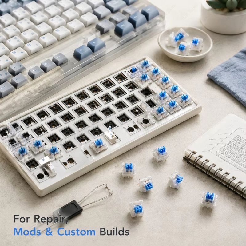 DT21 100 piezas de interruptor - Keyboard Gaming Blue Switch reseña y precio